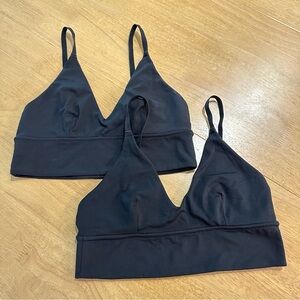 Aerie Lot of 2 Black Chill. Play. Move. Bralettes Size Medium